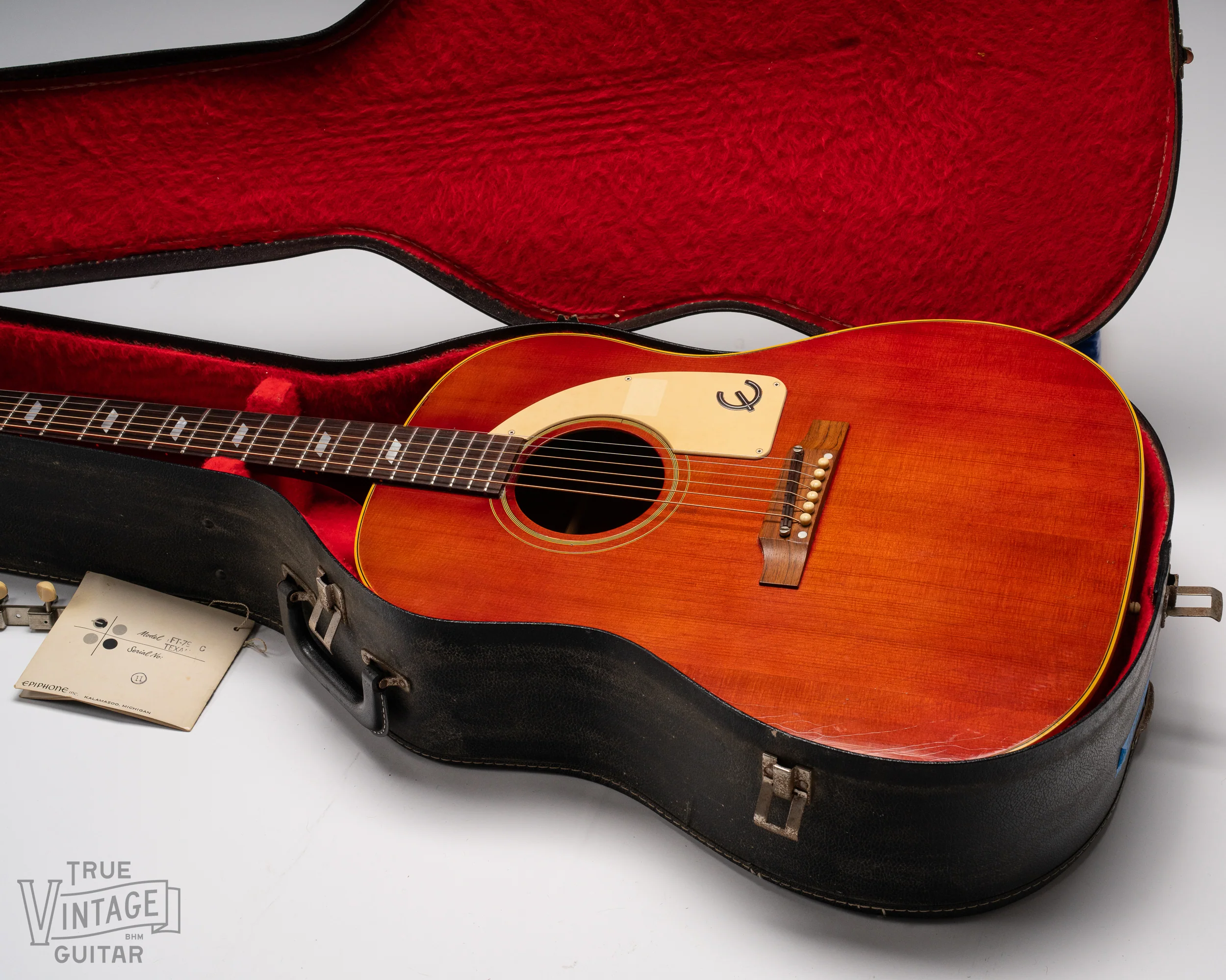 1968 Epiphone FT-79 Texan Cherry Red - Image 13